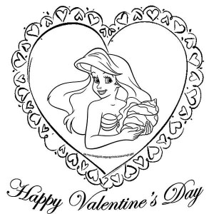 Ariel Little Mermaid Say Happy Valentine's Day Coloring Page 300x300 Ariel Little Mermaid Say Happy Valentine's Day Coloring Page