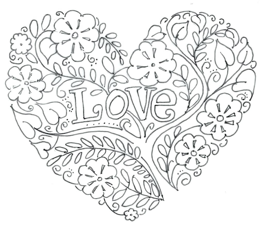 Awesome Coloring Valentine Heart Coloring Page Free Coloring 1024x881 Awesome Coloring Valentine Heart Coloring Page Free Coloring