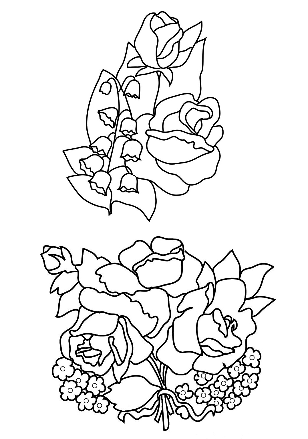 1077x1533 Flower Coloring Pages