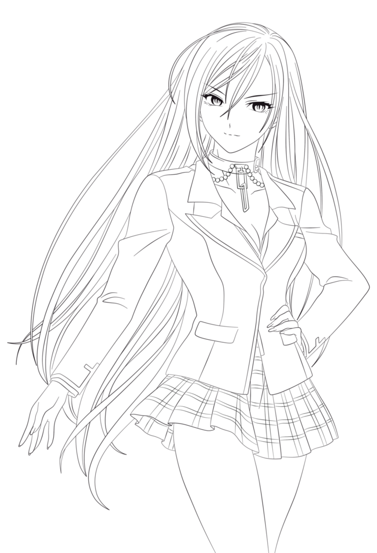 Rosario Vampire Anime Coloring Pages 738x1082 Rosario Vampire Anime Coloring Pages