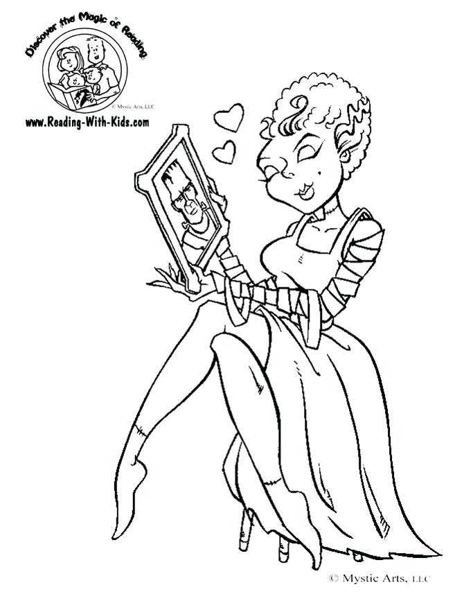 Bride Of Frankenstein Coloring Pages Frankenstein Coloring Page 683x883 Bride Of Frankenstein Coloring Pages Frankenstein Coloring Page