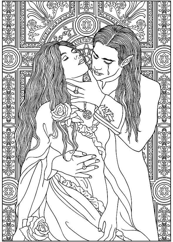 Free Coloring Page Coloring Adult Vampire. A Vampire In Love 589x820 Free Coloring Page Coloring Adult Vampire. A Vampire In Love