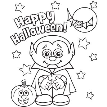 Halloween Little Vampire Coloring Page Main On Halloween Coloring 345x345 Halloween Little Vampire Coloring Page Main On Halloween Coloring