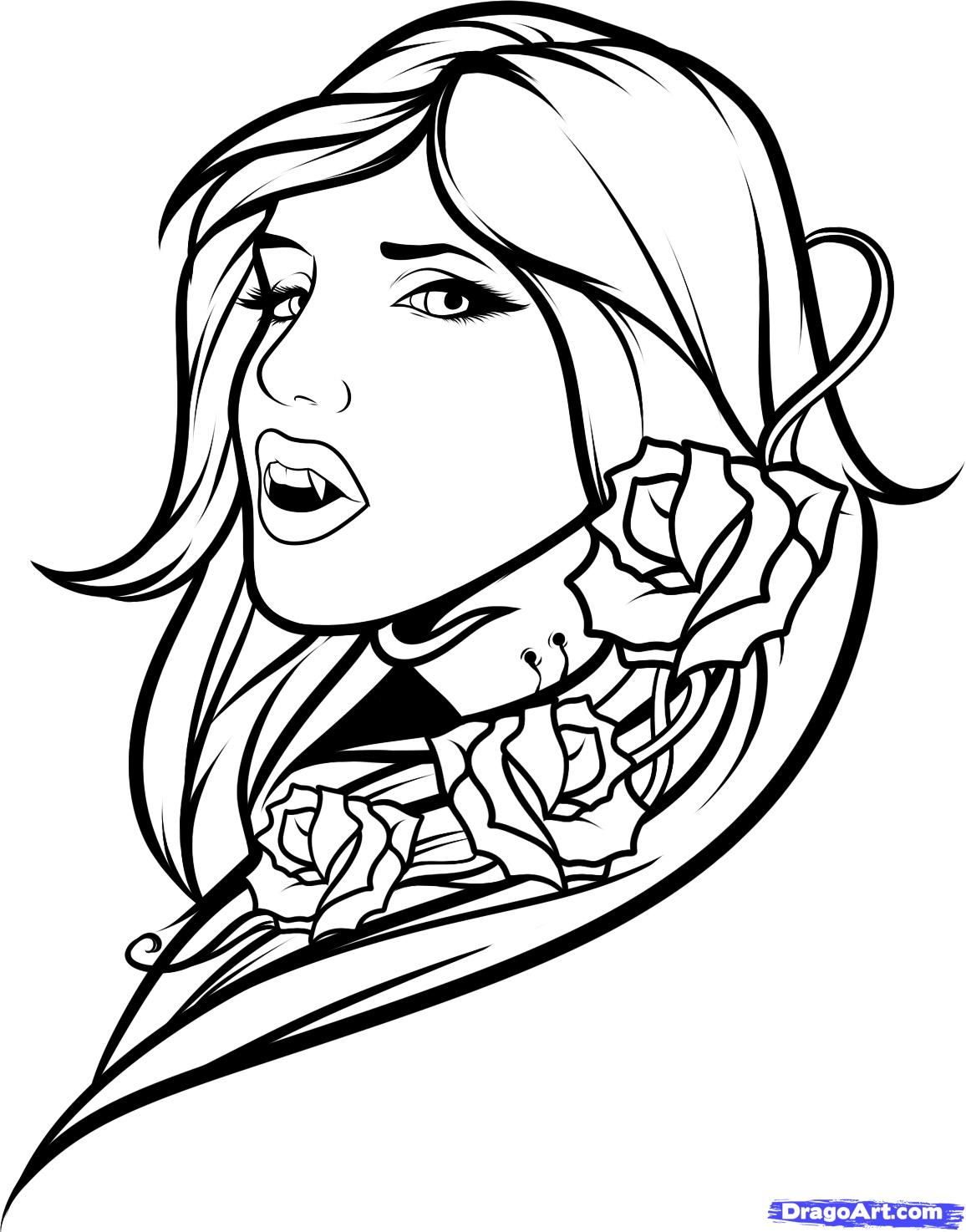 1156x1474 Vampire Girlvm Colouring Pages Coloring Pages