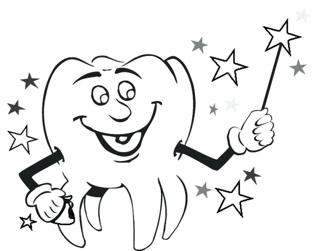 1024x810 Teeth Coloring Pages For Kindergarten Vector Of A Cartoon Rushed