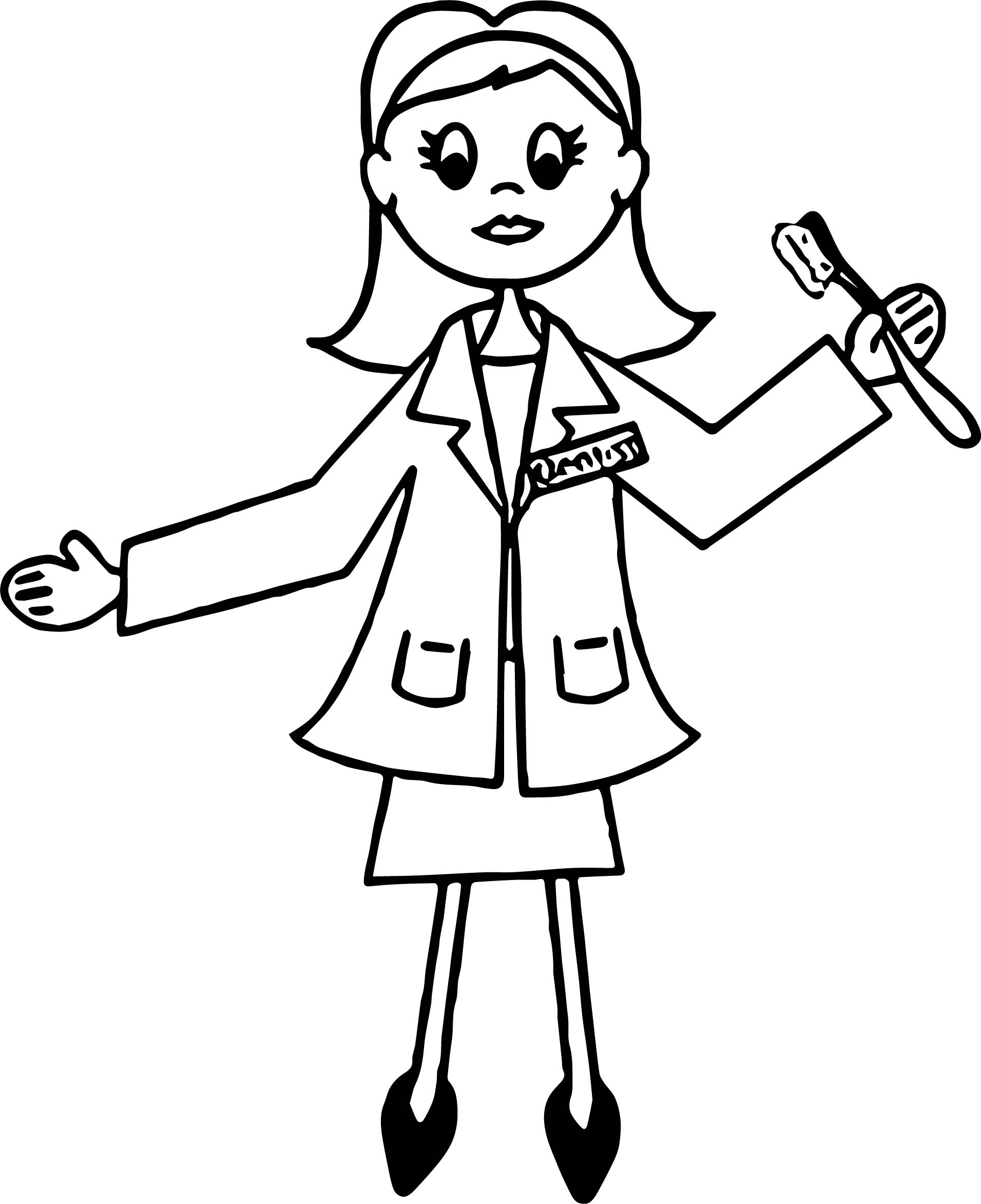1911x2345 Dental Dentist Doctor Woman Coloring Page Pages