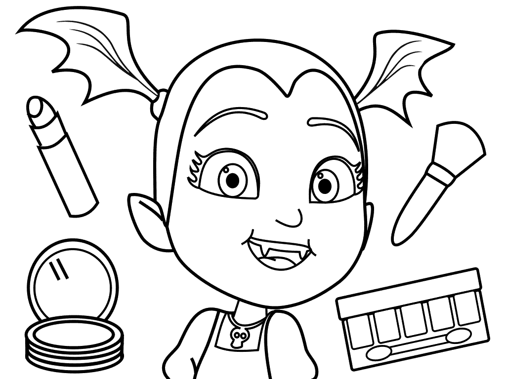 Vampirina Makeup Coloring Page 1024x768 Vampirina Makeup Coloring Page