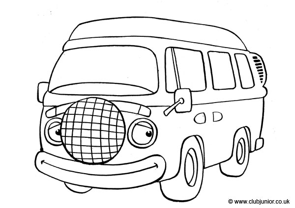 Vw Camper Van Coloring Page 600x424 Vw Camper Van Coloring Page