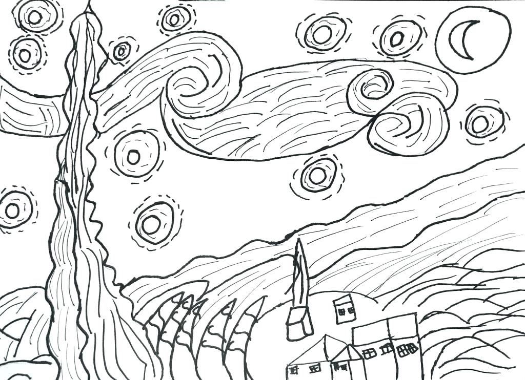 1024x742 Van Gogh Coloring Pages Coloring Pages Of The Sun Coloring Pages