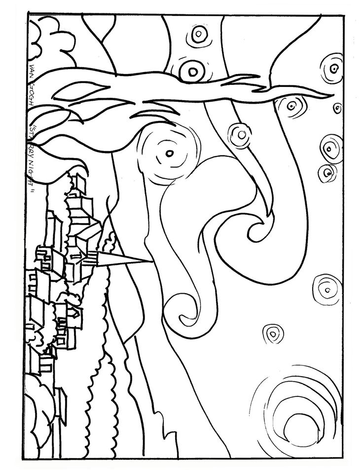 736x952 Starry Night Coloring Pages For Free. Starry Night Coloring Pages