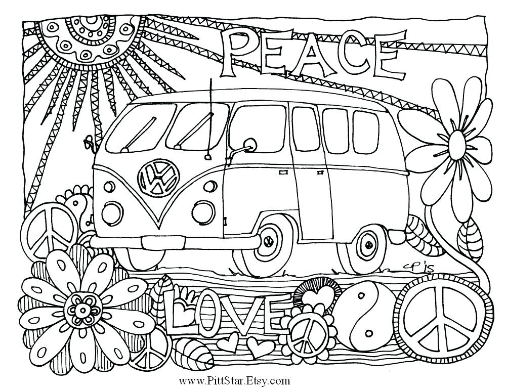 1000x773 Coloring Pages Printable Instant Download Whimsical Van Adult