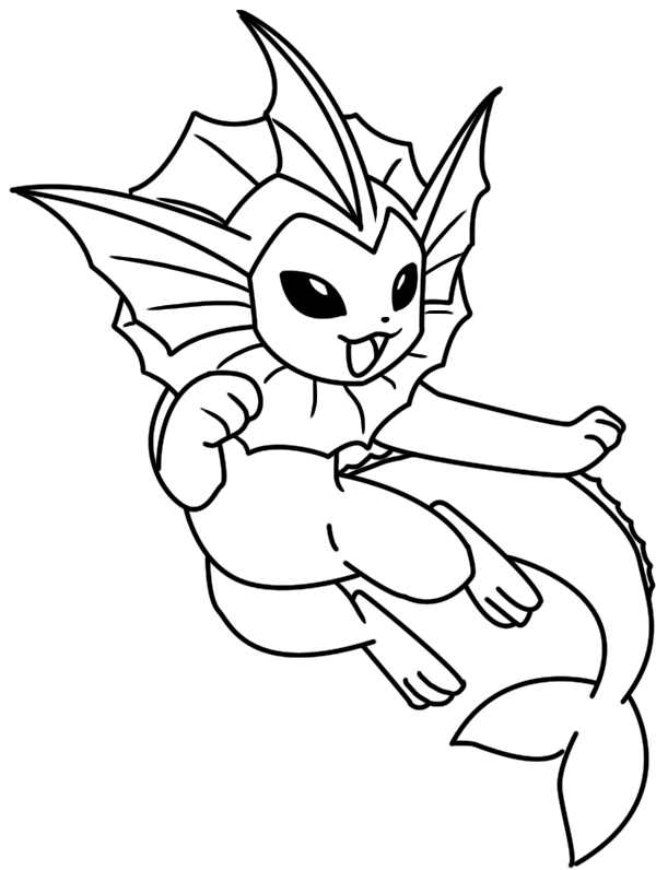 Vaporeon Coloring Page 4 By Bellatrixie White 600x796 Vaporeon Coloring Page 4 By Bellatrixie White