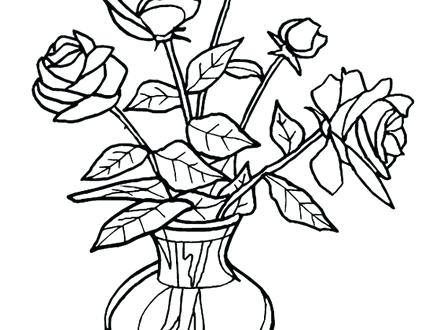 440x330 Flower Vase Coloring Page Rose Flower Vase Coloring Page Coloring
