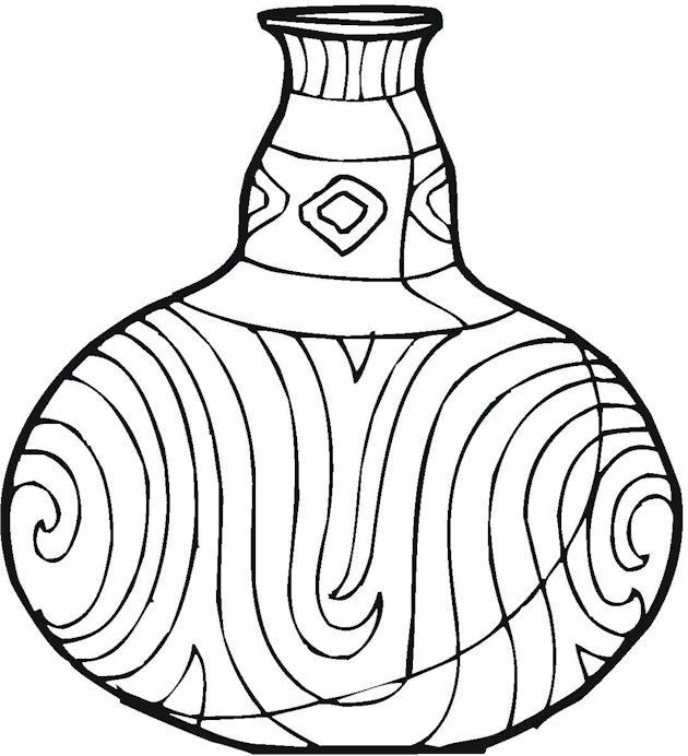 630x692 Pottery Coloring Pages Pottery Coloring Pages Vase Pottery