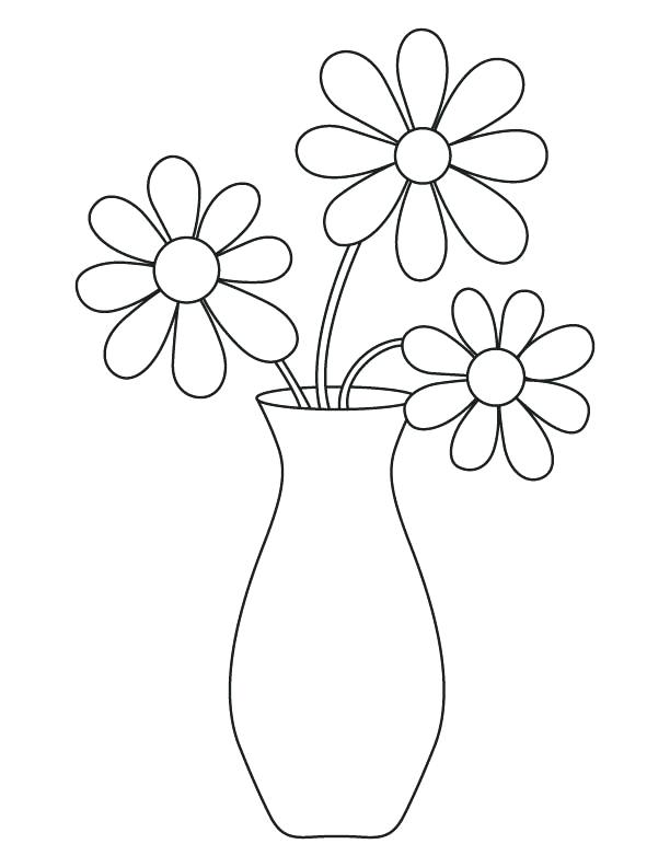 612x792 Printable Flower Vase Coloring Pages Page Download Free Fuhrer