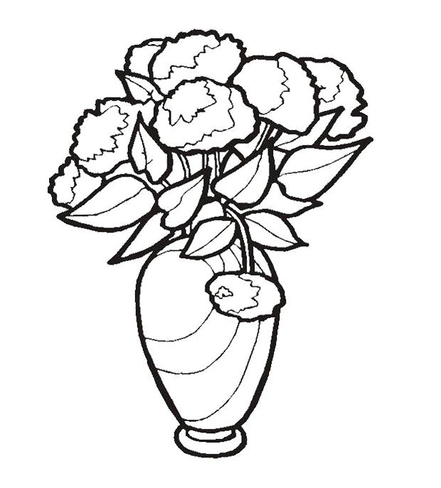 620x686 Beautiful Flower In Vase Coloring Page For Kids Action Man