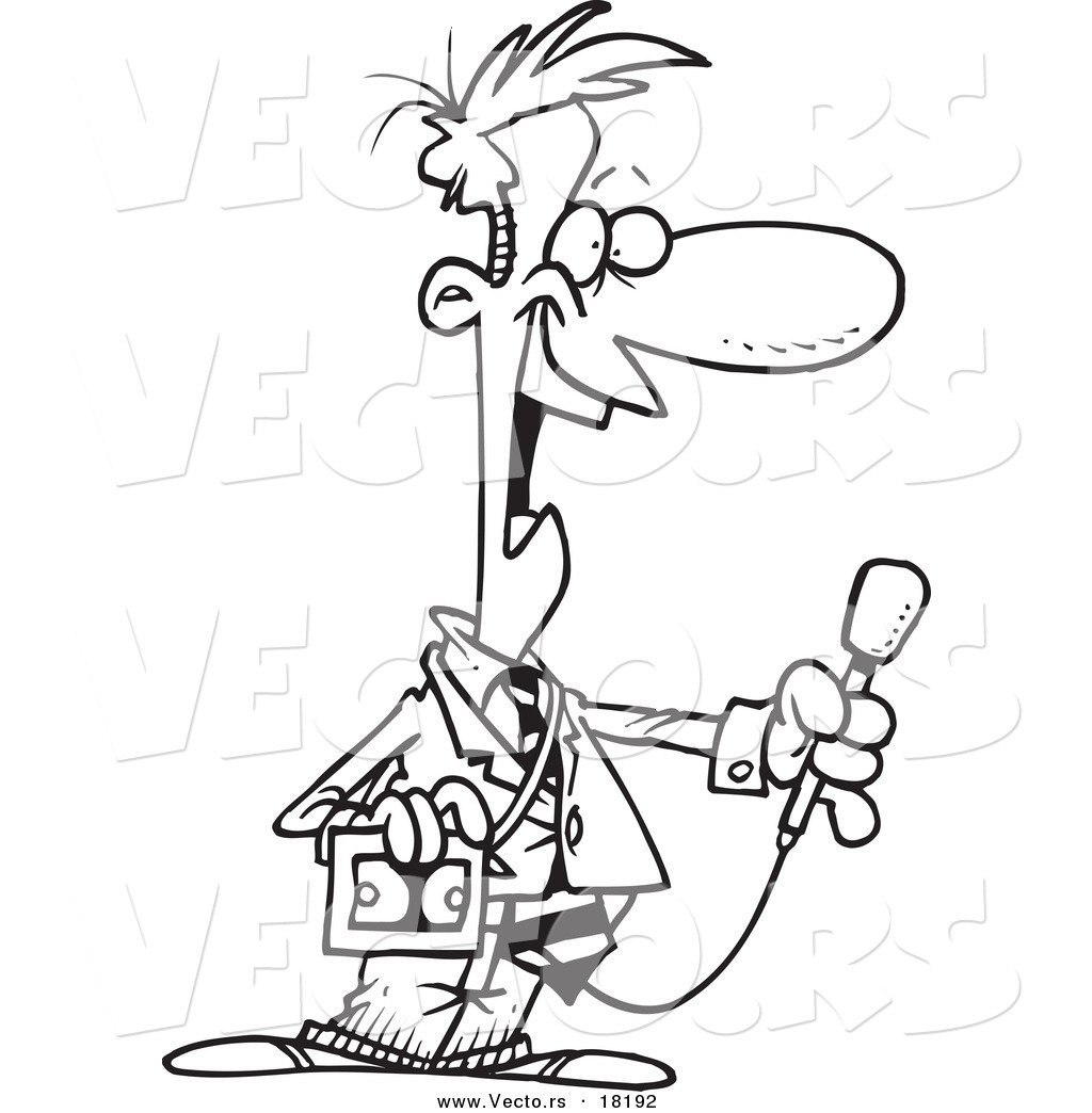 Impressive Microphone Coloring Pages Vector Of A Cartoon News 1024x1044 Impressive Microphone Coloring Pages Vector Of A Cartoon News