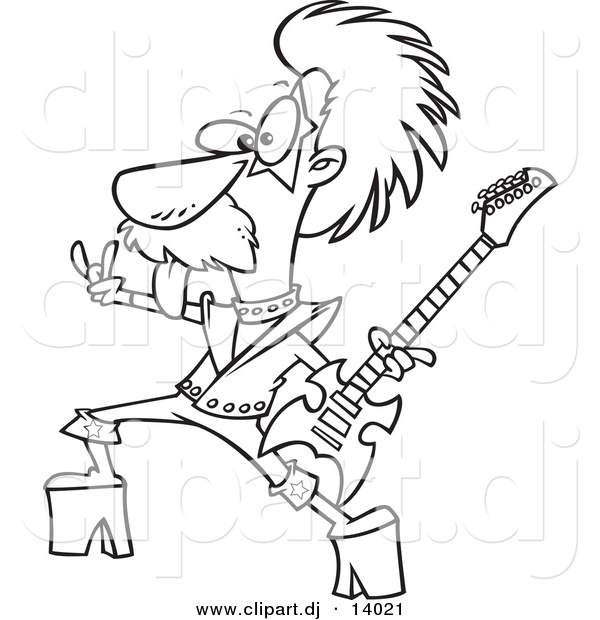 Vector Of Cartoon Nerdy Guitarist 600x620 Vector Of Cartoon Nerdy Guitarist