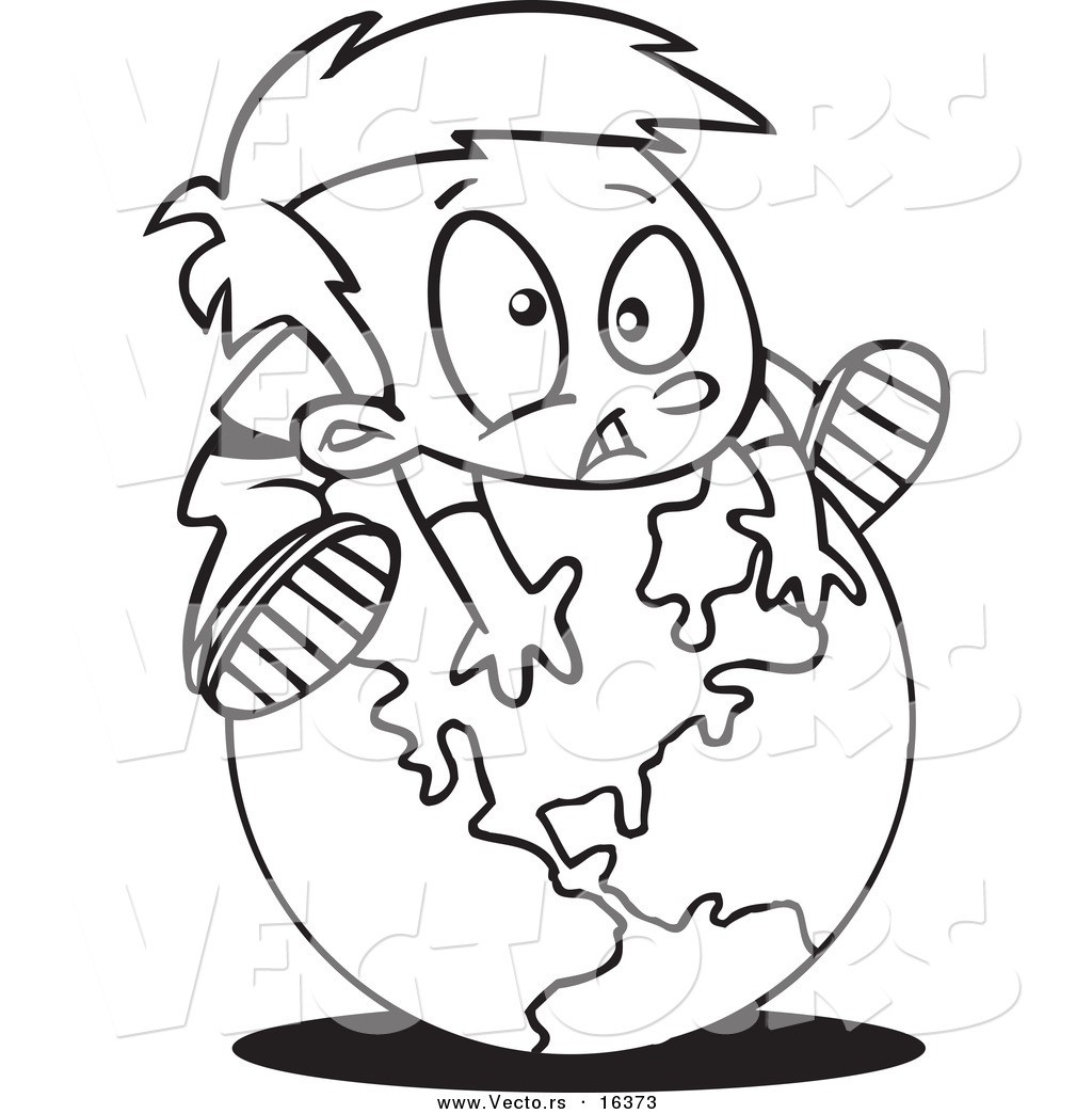 Vector Of A Cartoon Globe 1024x1044 Vector Of A Cartoon Globe