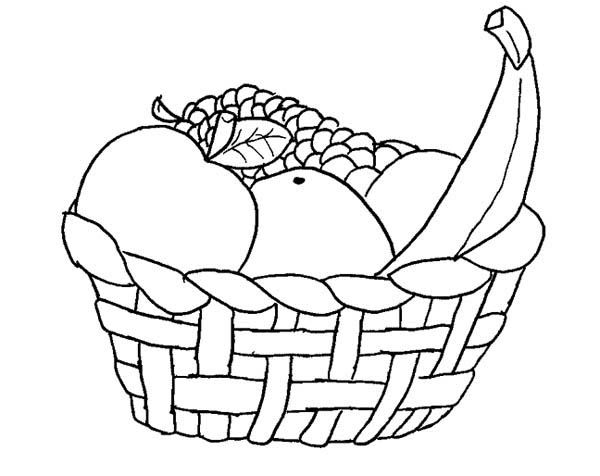 Vegetable Basket Coloring Pages