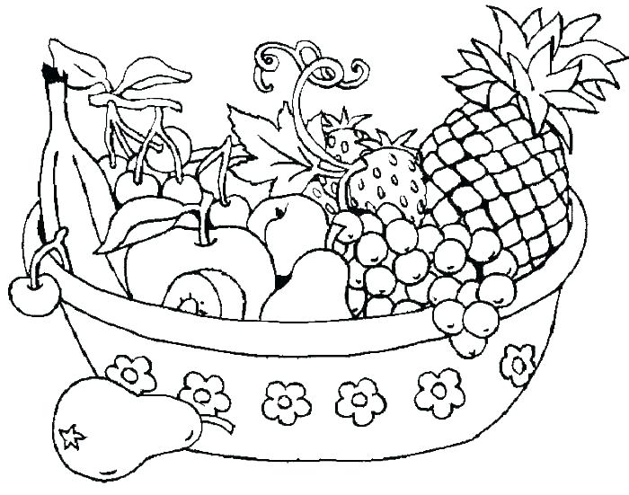 700x551 Coloring Picture Of Fruit Basket Of Fruits Coloring Pages