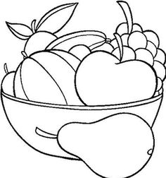 236x252 Fresh Fruit In The Basket Coloring Page Fun Printable'S