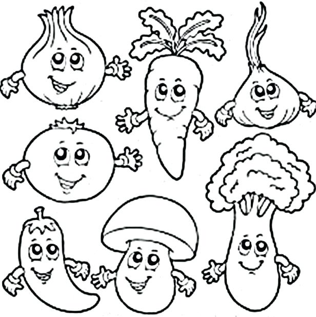 Preschool Coloring Pages Vegetables Coloring Pictures 616x618 Preschool Coloring Pages Vegetables Coloring Pictures