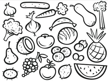 Preschool Fruit And Vegetable Coloring Pages 424x320 Preschool Fruit And Vegetable Coloring Pages