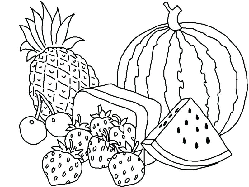 800x600 Fruits And Vegetables Coloring Pages For Kids Printable To Fruits