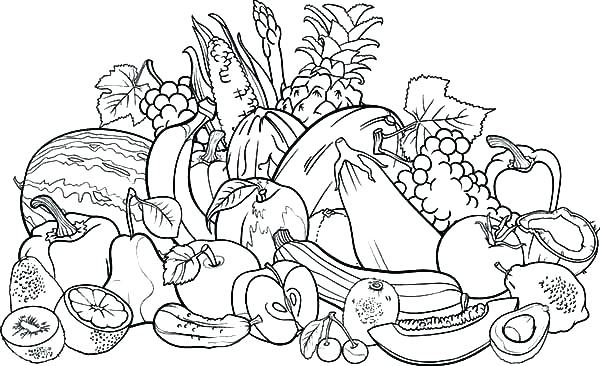 600x366 Vegetables Coloring Pages Vegetable Garden Coloring Pages