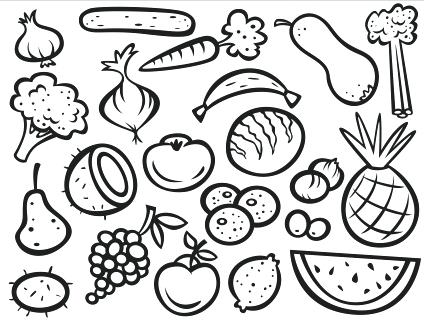 424x320 Coloring Pages Fruits Fruits And Vegetables Coloring Pages
