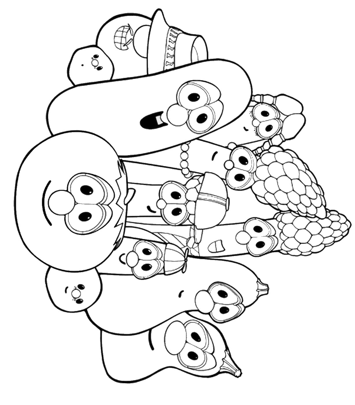 1228x1400 Veggie Tales Coloring Pages Free