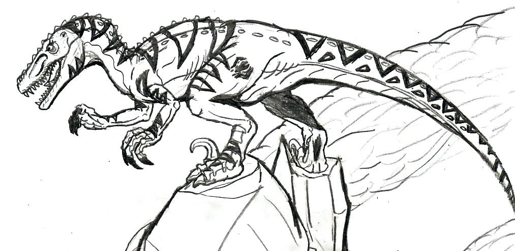 1013x495 Velociraptor Coloring Pages Coloring Pages Black And White Spine