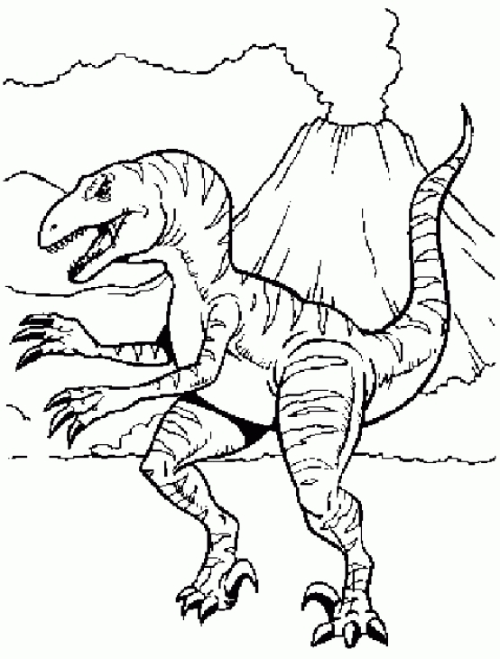 554x730 Velociraptor The Predator From Jurassic Park Coloring Page