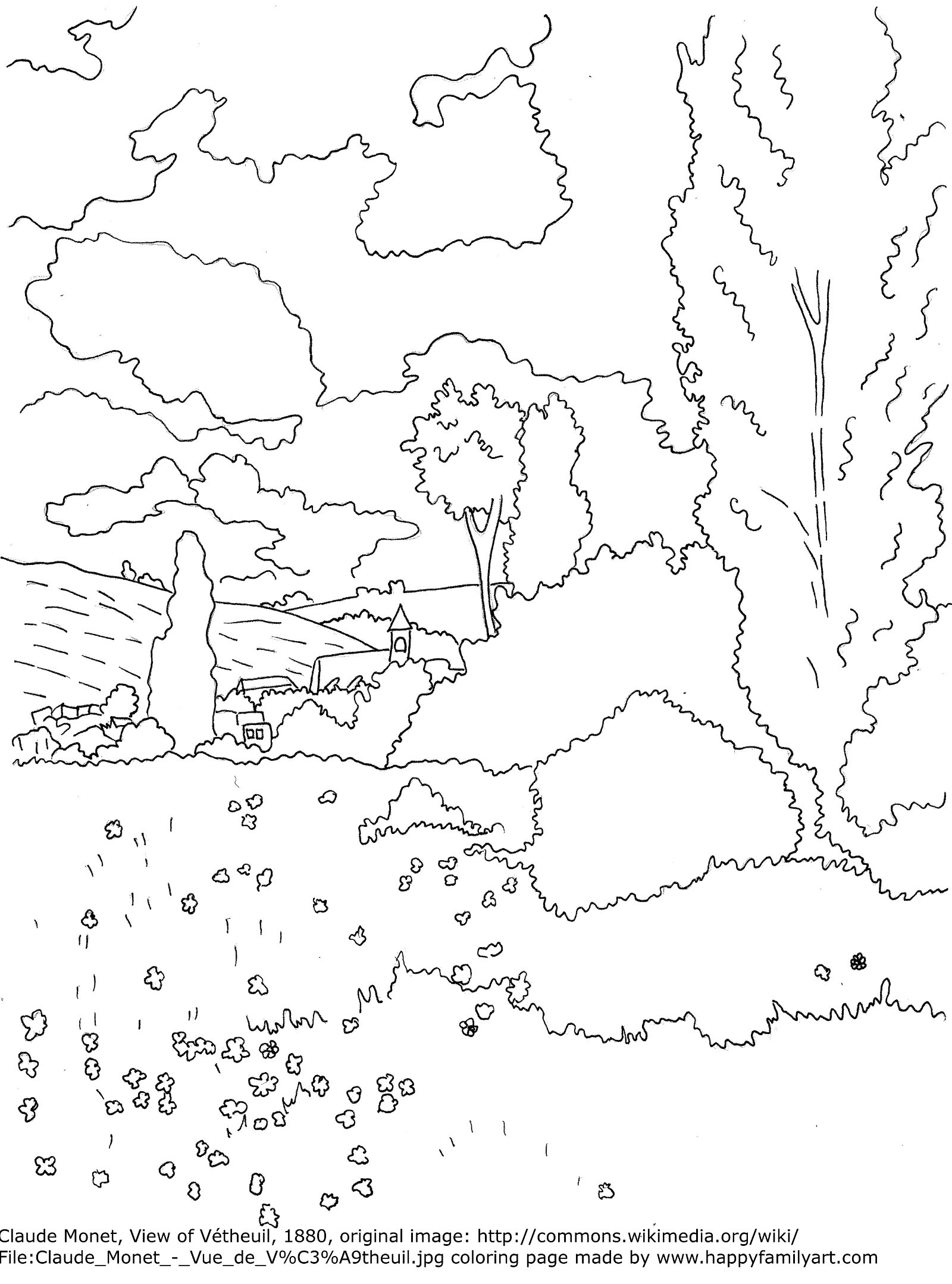 1600x2157 For Monet Coloring Page