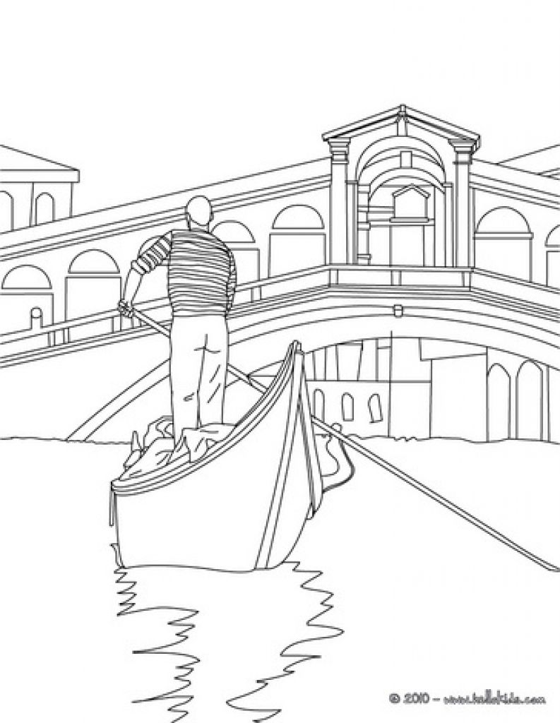793x1024 The Infamous Venecian Gondola In Venice Coloring Pages Fun