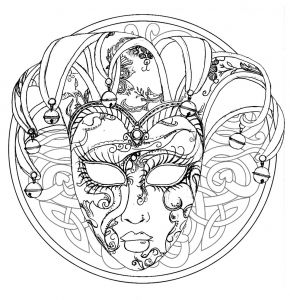 290x300 Coloring Mandala Venice Carnival Mask Coloring