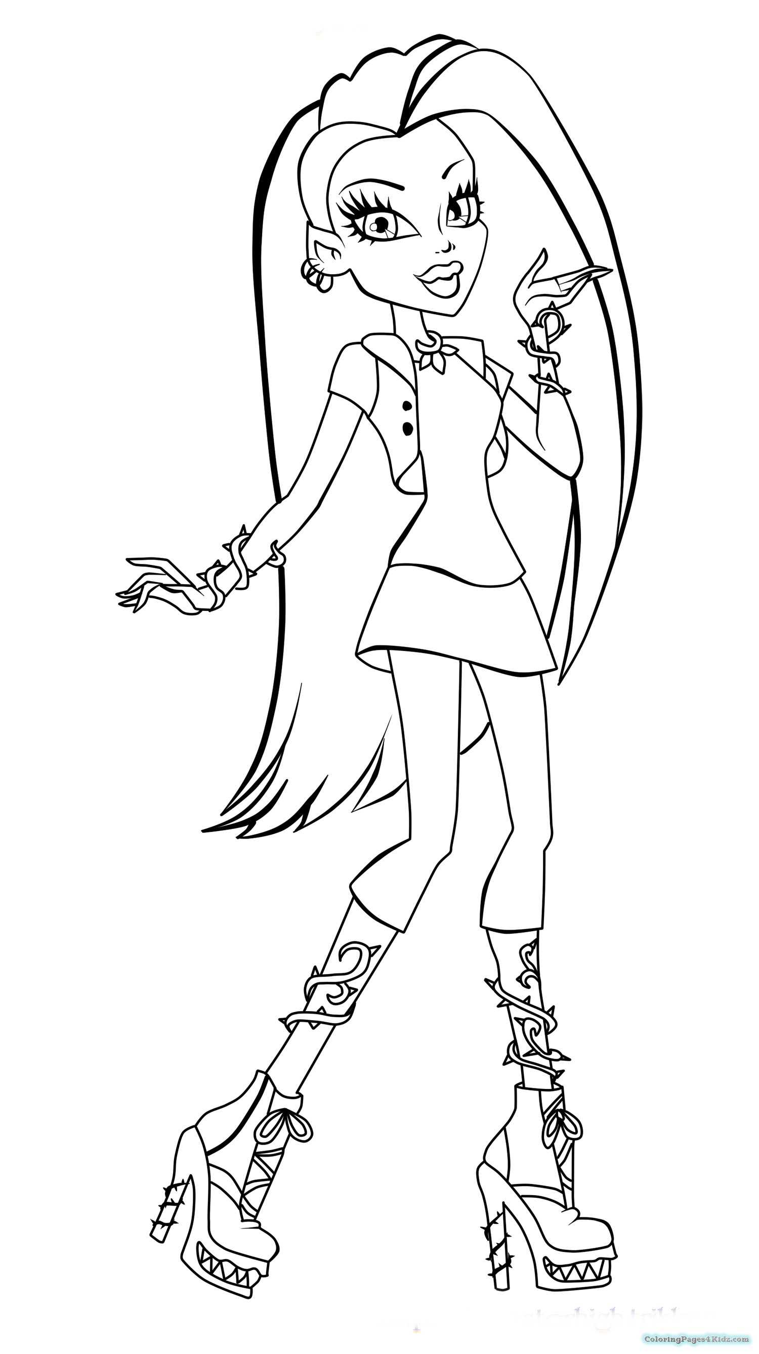 1500x2677 Monster High Coloring Pages Venus Mcflytrap Coloring Pages For Kids