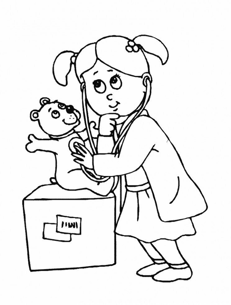 Printable Veterinarian Coloring Coloring Page Kids 744x981 Printable Veterinarian Coloring Coloring Page Kids