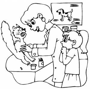 Scared Cat At Veterinarian Office Coloring Page 300x300 Scared Cat At Veterinarian Office Coloring Page