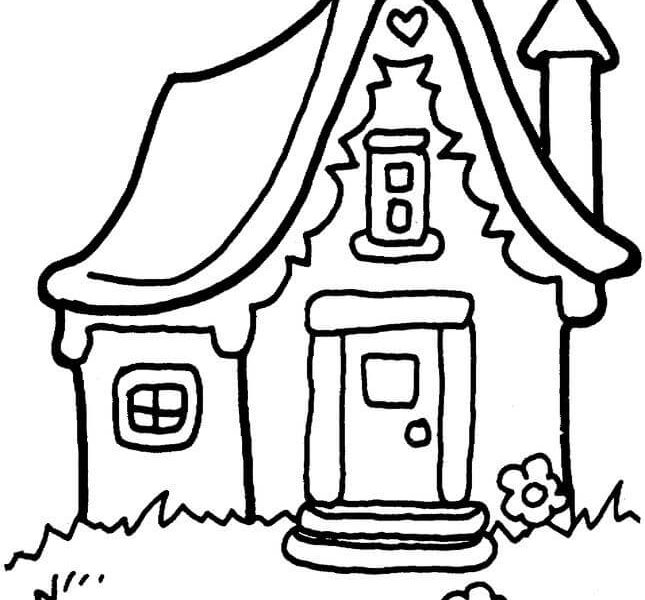 645x600 Coloring Page House Coloring Page