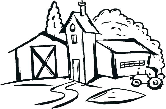 660x434 Coloring Pages Houses Coloring Pages Farm For Farm House Coloring