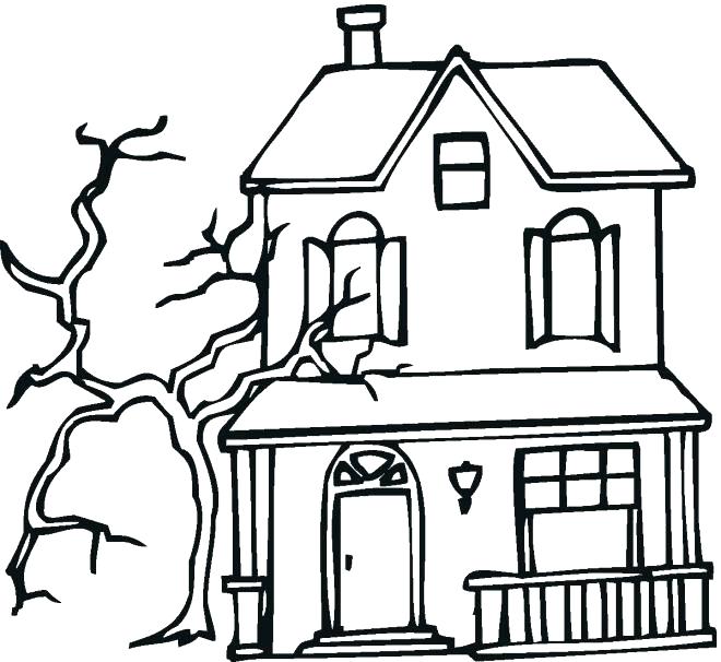 660x606 Coloring Pages Of Houses Houses Coloring Pages Free Haunted House