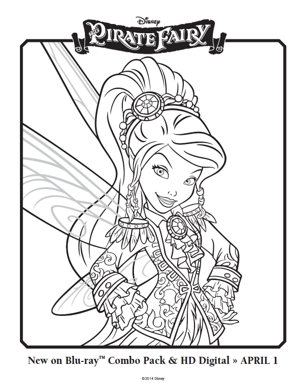 596x763 Free Vidia The Pirate Fairy Coloring Sheet