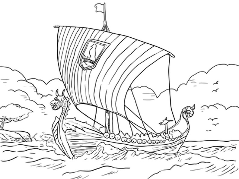 Viking Ship Coloring Page at GetColorings.com | Free printable ...