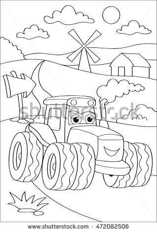 318x470 Outdoor Coloring Pages Inspiration Cartoon Truck Car Village