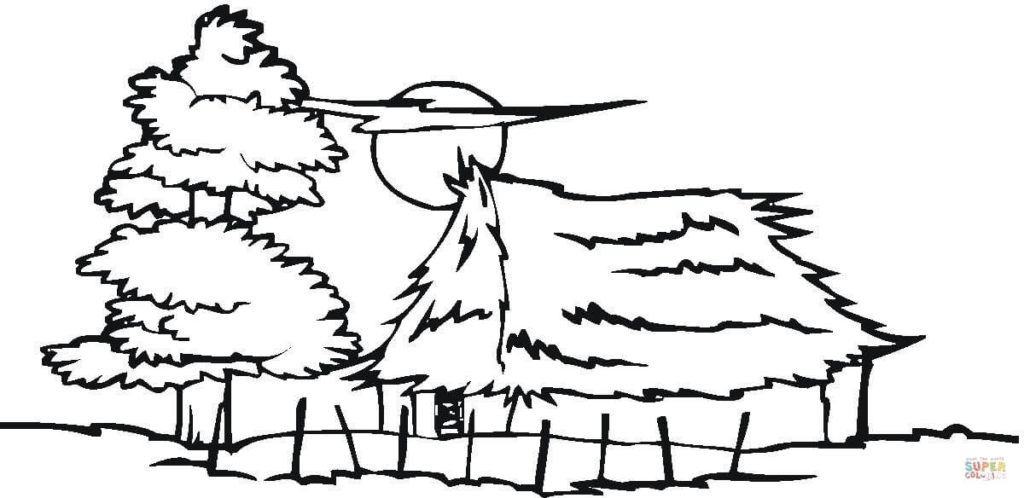1024x498 Summer House In The Village Coloring Page Free Printable Village