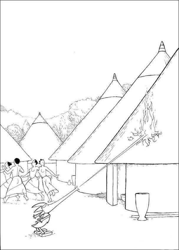 607x850 African Village Coloring Pages