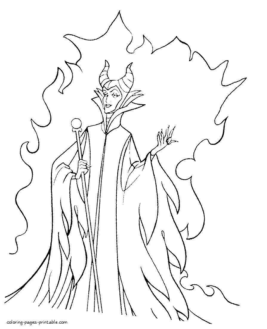 895x1104 New Disney Villains Coloring Pages Maleficent Design Free
