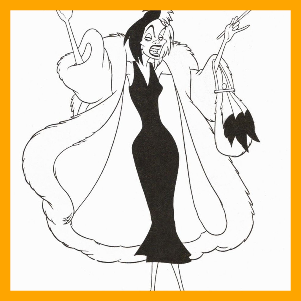 989x989 Awesome Disney Villain Coloring Pages Printable For Kids
